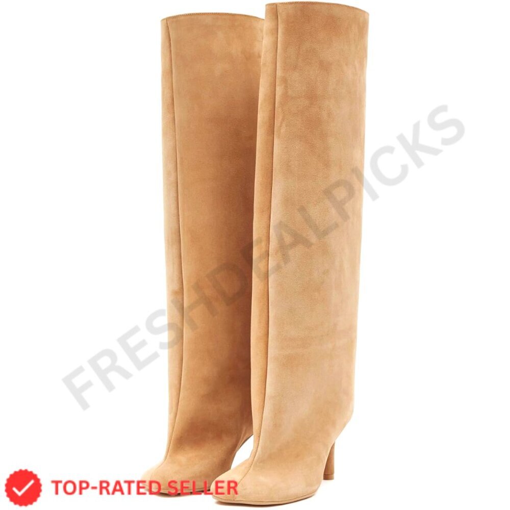 Brand New UBWDU Boots Tan Stiletto Knee-High